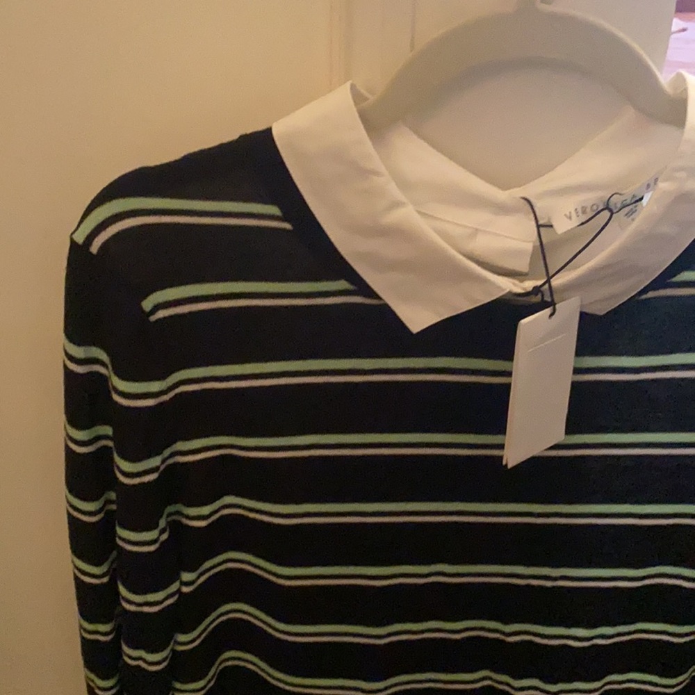 Veronica Beard Reverse Button Down Sz L - image 2